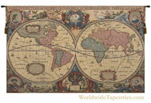 Chenille Map Tapestry