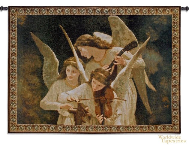 Angels Playing Violin Tapestry