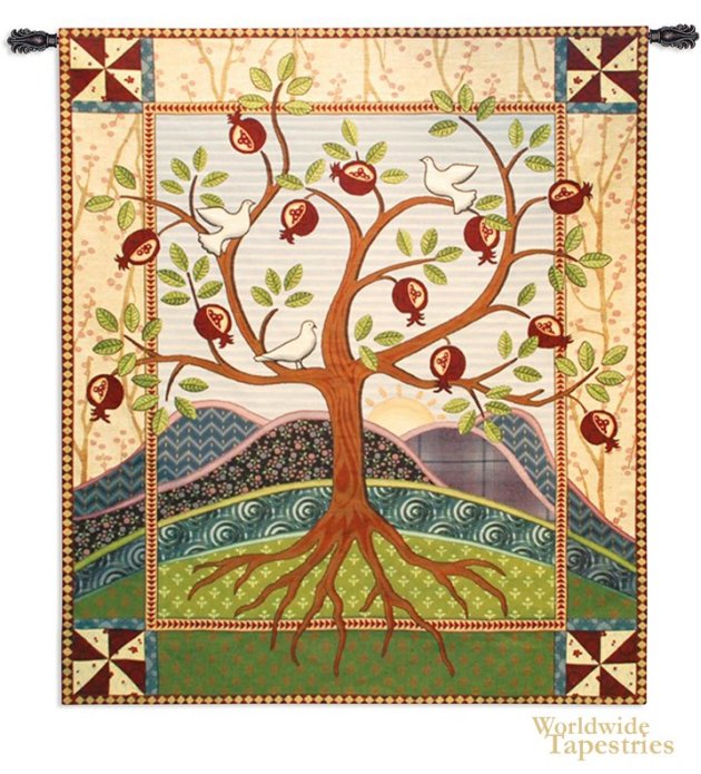 Pomegranate Tree of Life Tapestry