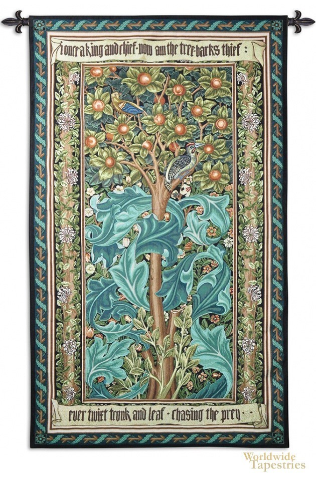William Morris Woodpecker tapestry image