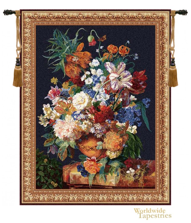 Terracotta Floral Bouquet tapestry