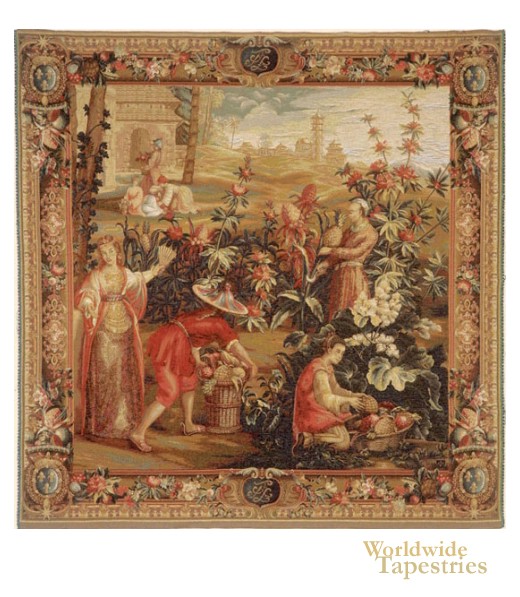 Harvest of the Pineapples Oriental wall tapestry