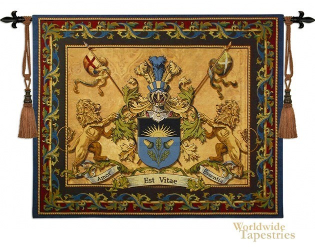 Medieval Regal Crest II Coat of Arms Tapestry Wall Hanging 6485-WH Made in USA