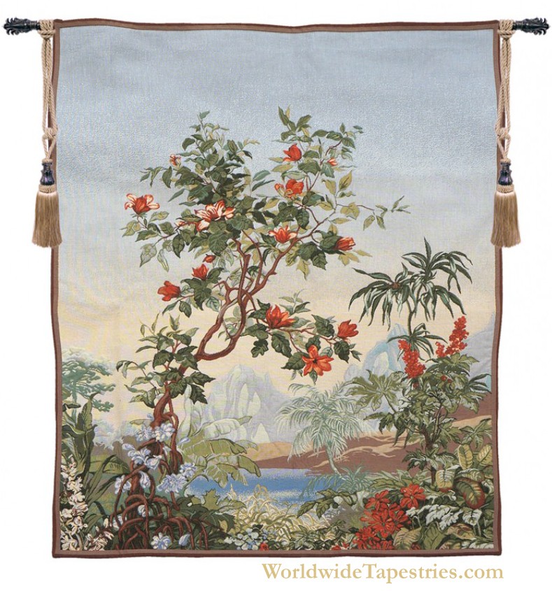 Flamboyant Paysage Exotique Tapestry