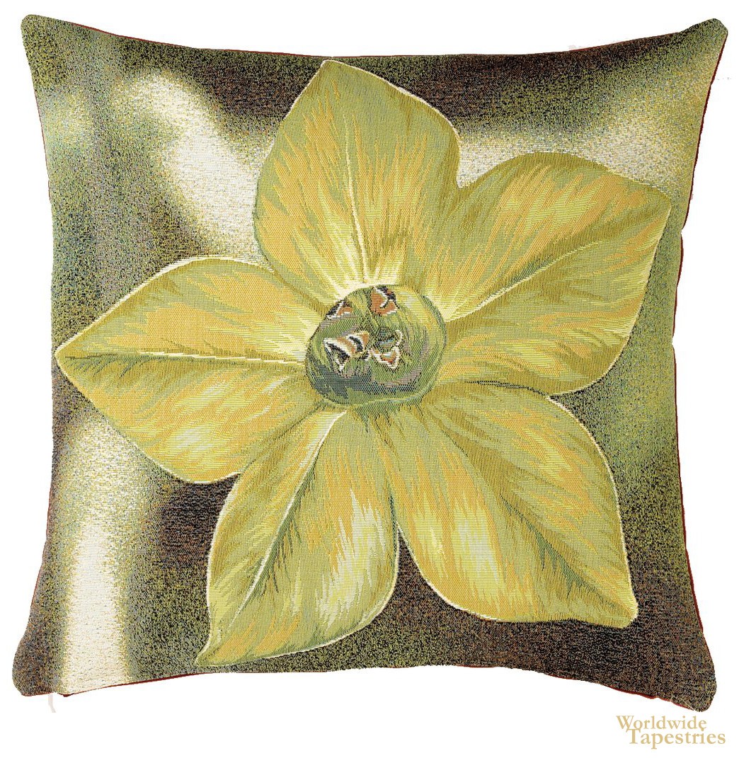 Fleur Etoilee Vert Cushion Cover