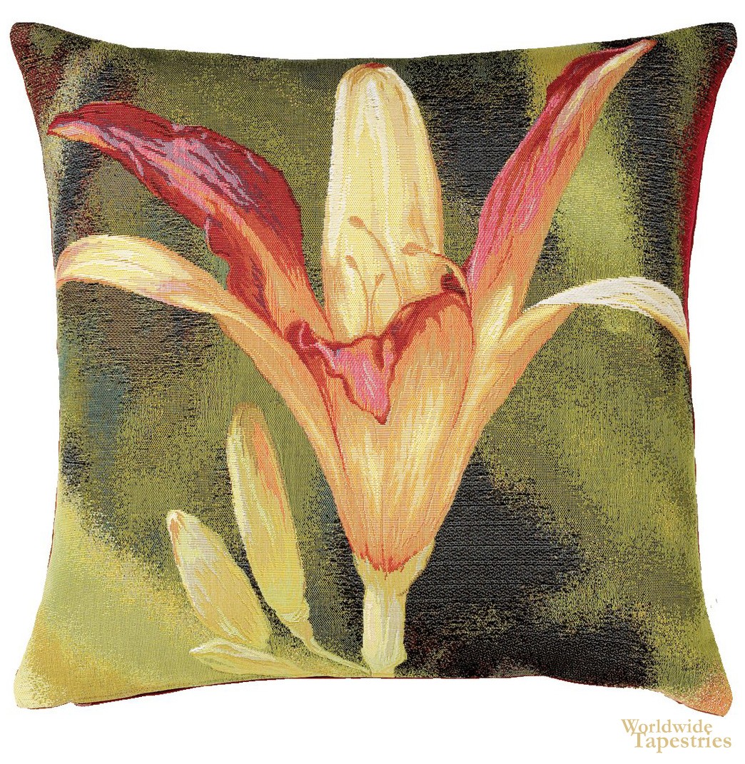Fleur Orange Fond Cushion Cover