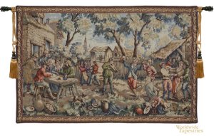 Flemish Village Scene  Tapestry