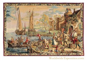 L'Arrivee au Port Tapestry