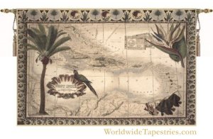 Map of West Indies Tapestry