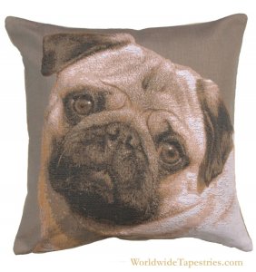Pugs Face Grey Cushion Cover