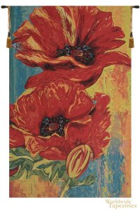 Two  Poppies - Simon Bull Tapestry