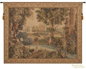 Verdure aux Oiseaux II - Horizontal Tapestry