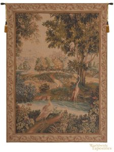 Verdure aux Oiseaux II - Vertical Tapestry
