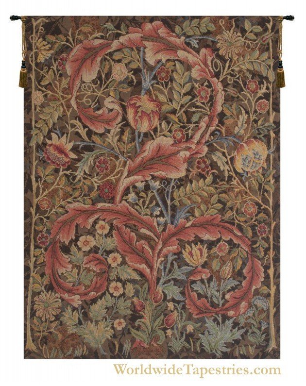 Acanthe Marron Detail Tapestry