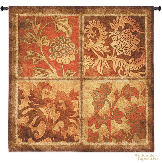 Botanical Scroll Tapestry