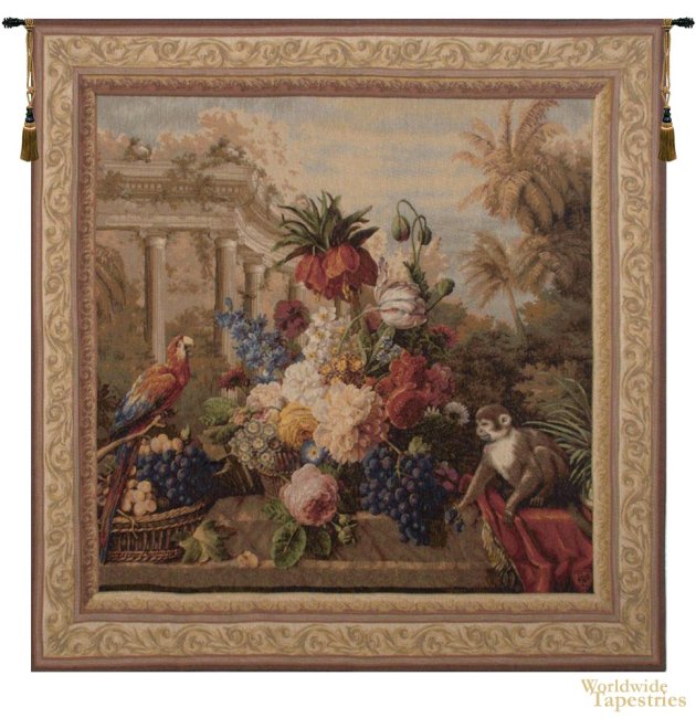 Bouquet Exotique with Monkey Tapestry