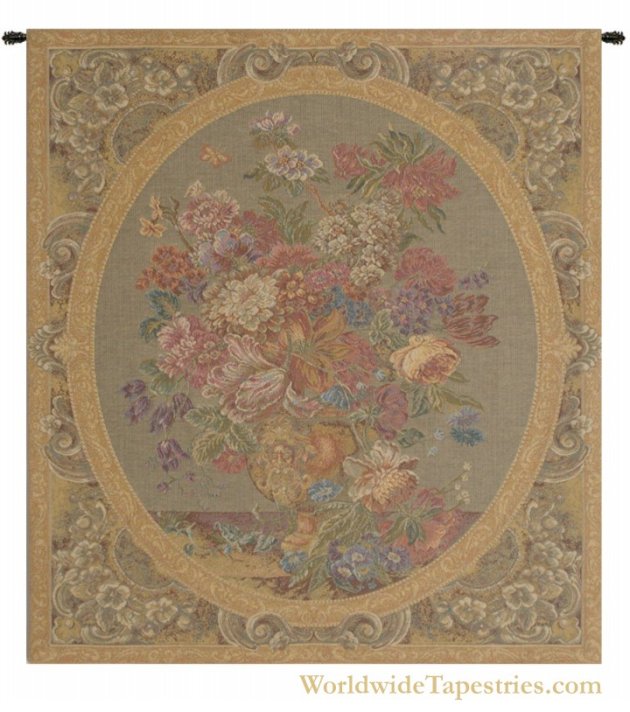 Floral Composition in Vase - Cream Tapestry