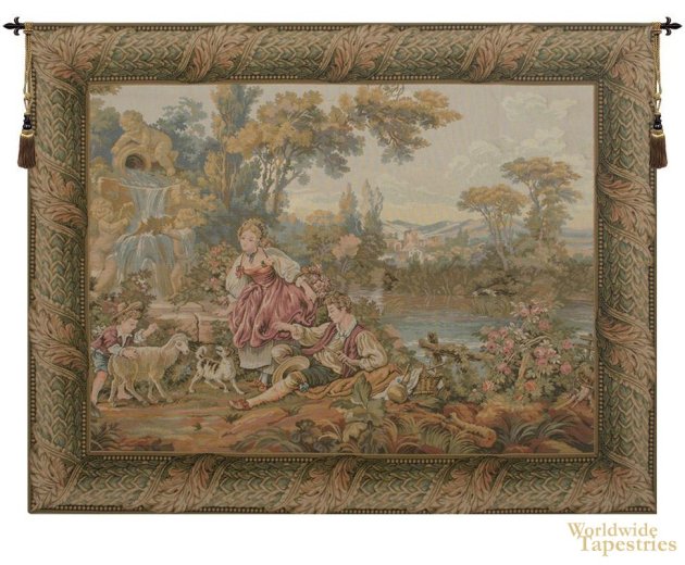 Fountain by the Lake Tapestry