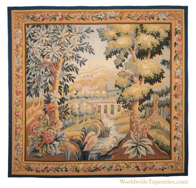 Handwoven Verdure Aubusson  Tapestry
