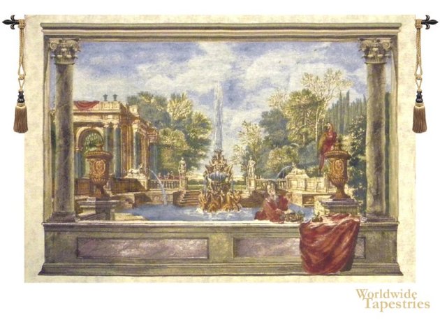 Italian Garden with Parrot Tapestry