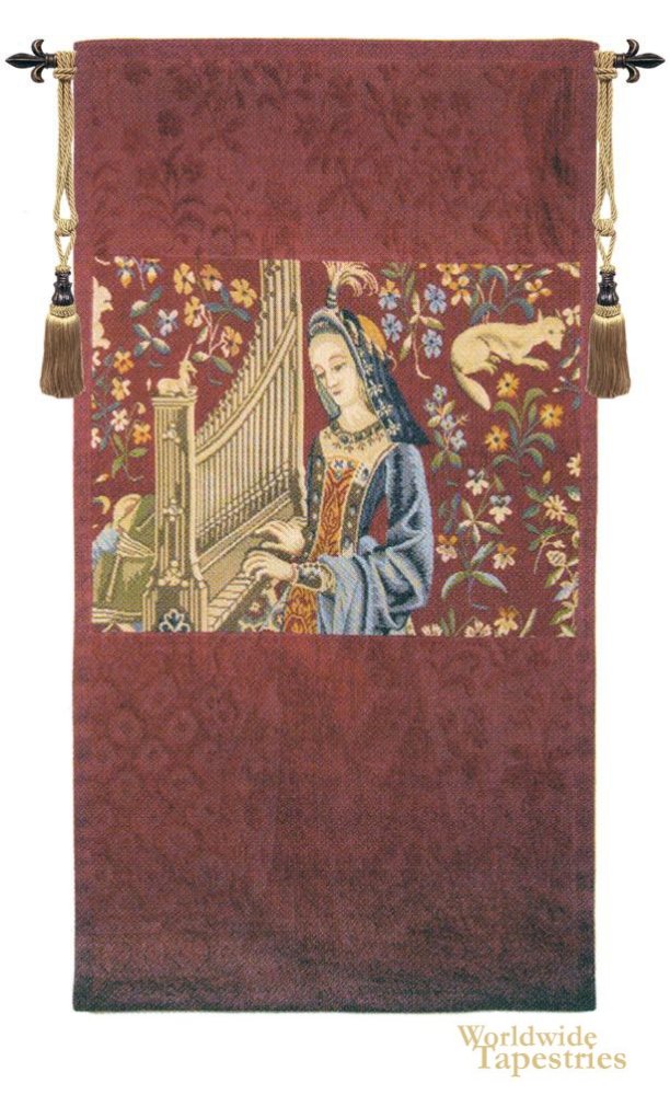 Lady with the Organ (Hearing) Tapestry