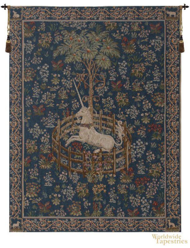 Licorne Captive - Blue Tapestry