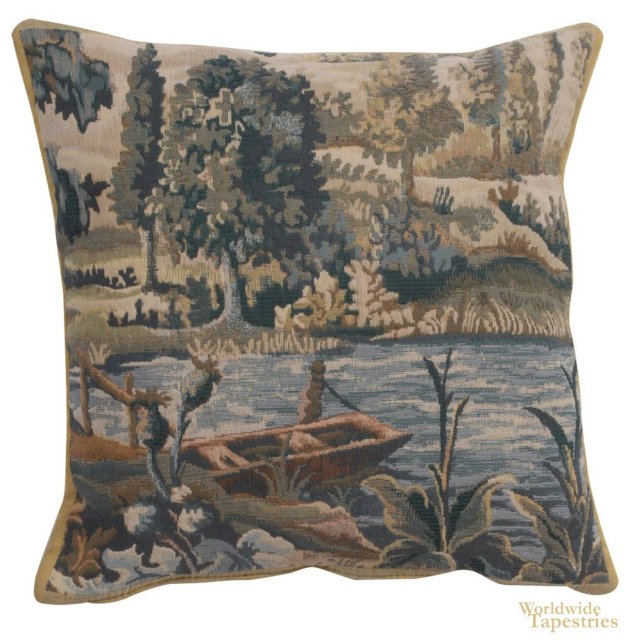 Paysage Flamand Bateau Cushion Cover