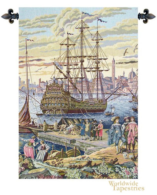 The Galleon - No Border Tapestry