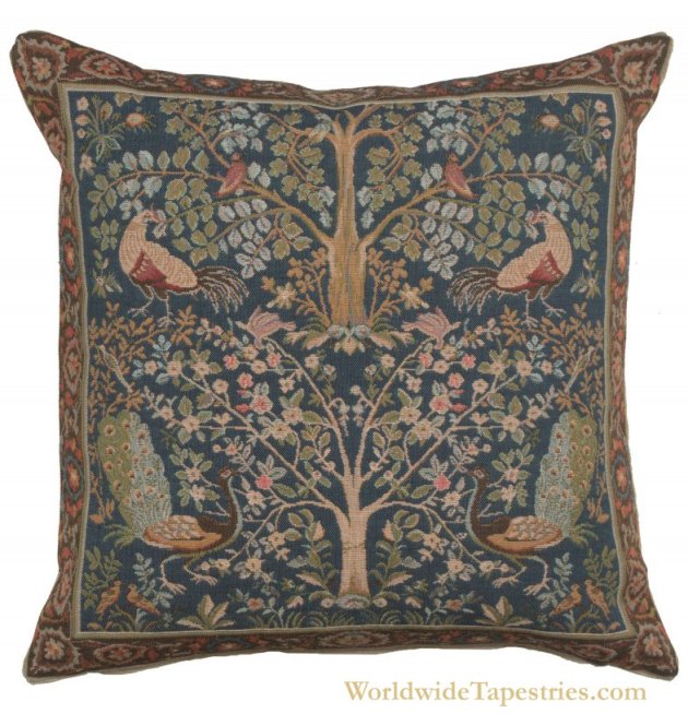 Tree of Life - Blue Cushion Cover