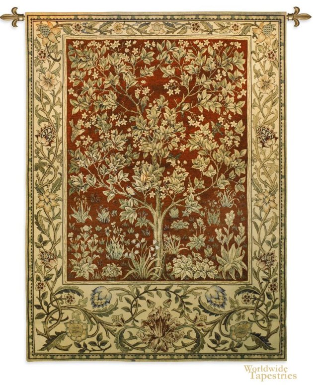 Tree of Life Red Tapestry