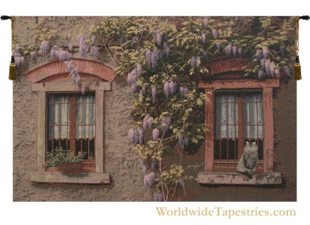 Windows with Wisteria Tapestry