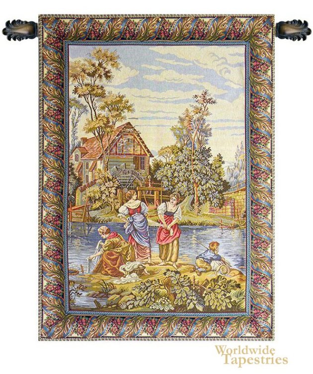 Women Washing by the Lake Tapestry
